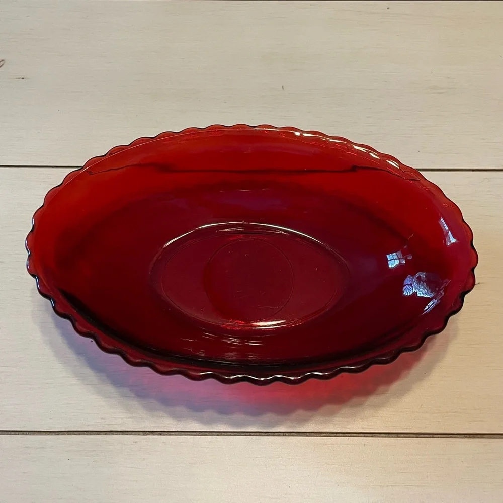 Vintage Anchor Hocking Royal Ruby Oval Vegetable Bowl Excellent Condition! - Picture 1 of 4